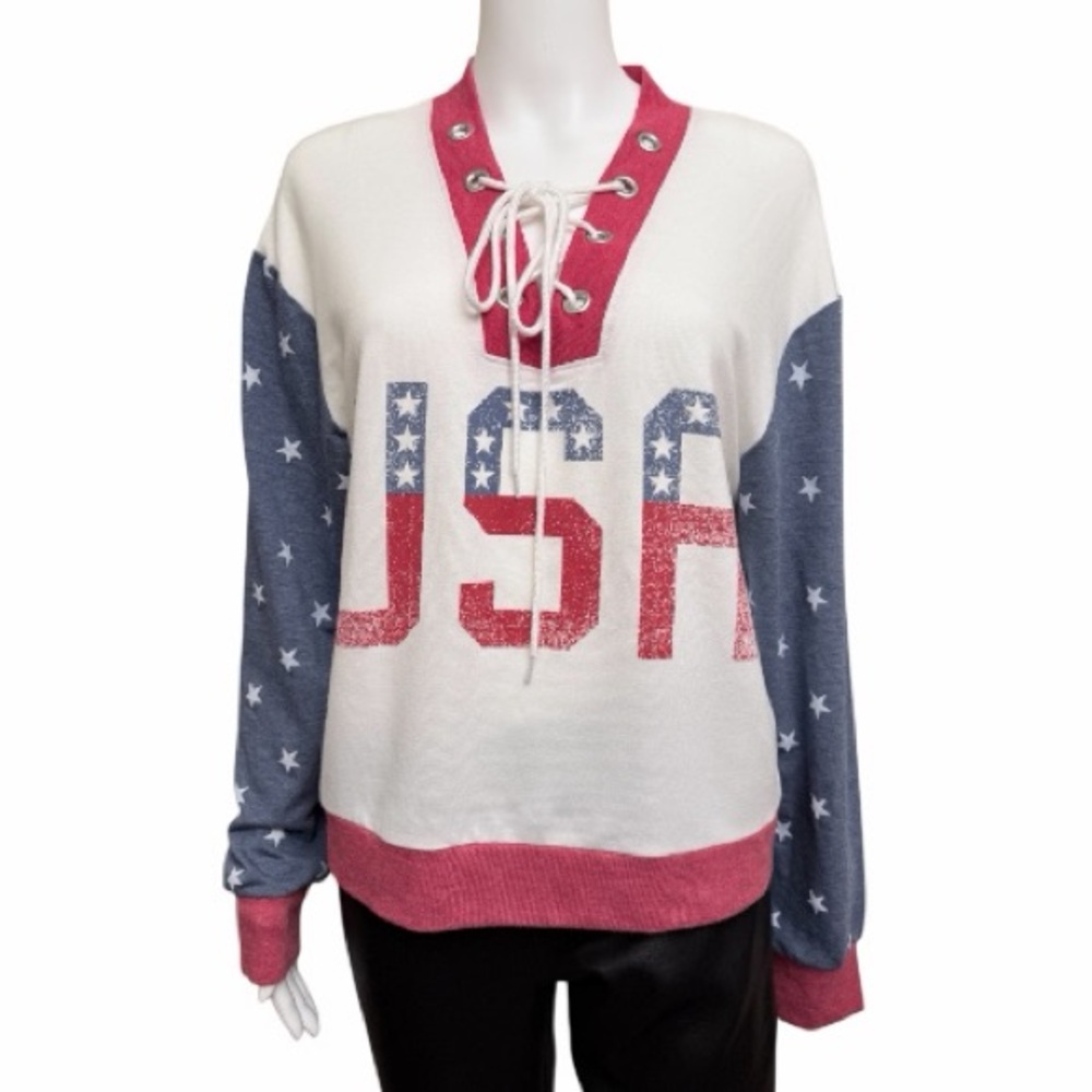 Weekend Soul USA Star-Patterned Lightweight Sweatshirt